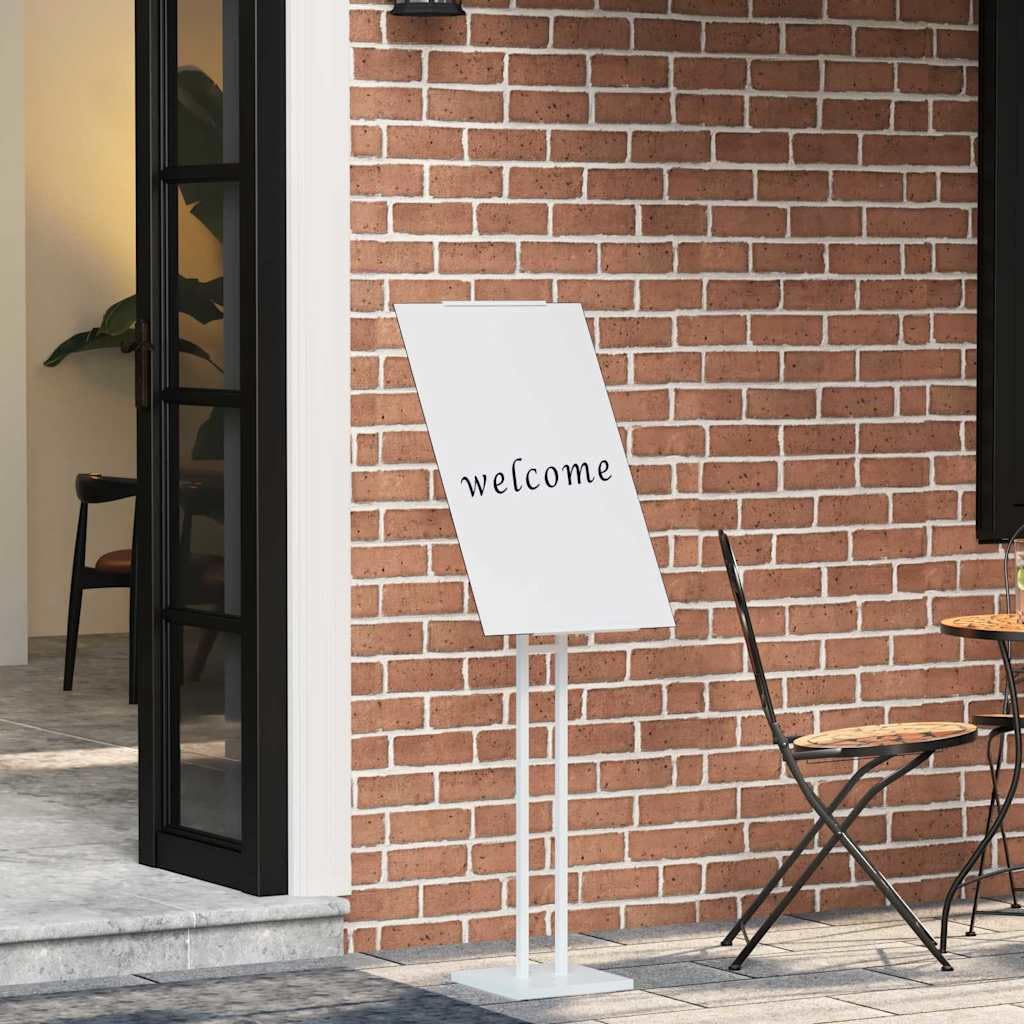2 stands de acero blanco, 26,5 x 26,5 x 150 cm, altura ajustable para presentación, exposición, eventos, conferencias, tablón publicitario estable para interior y exterior