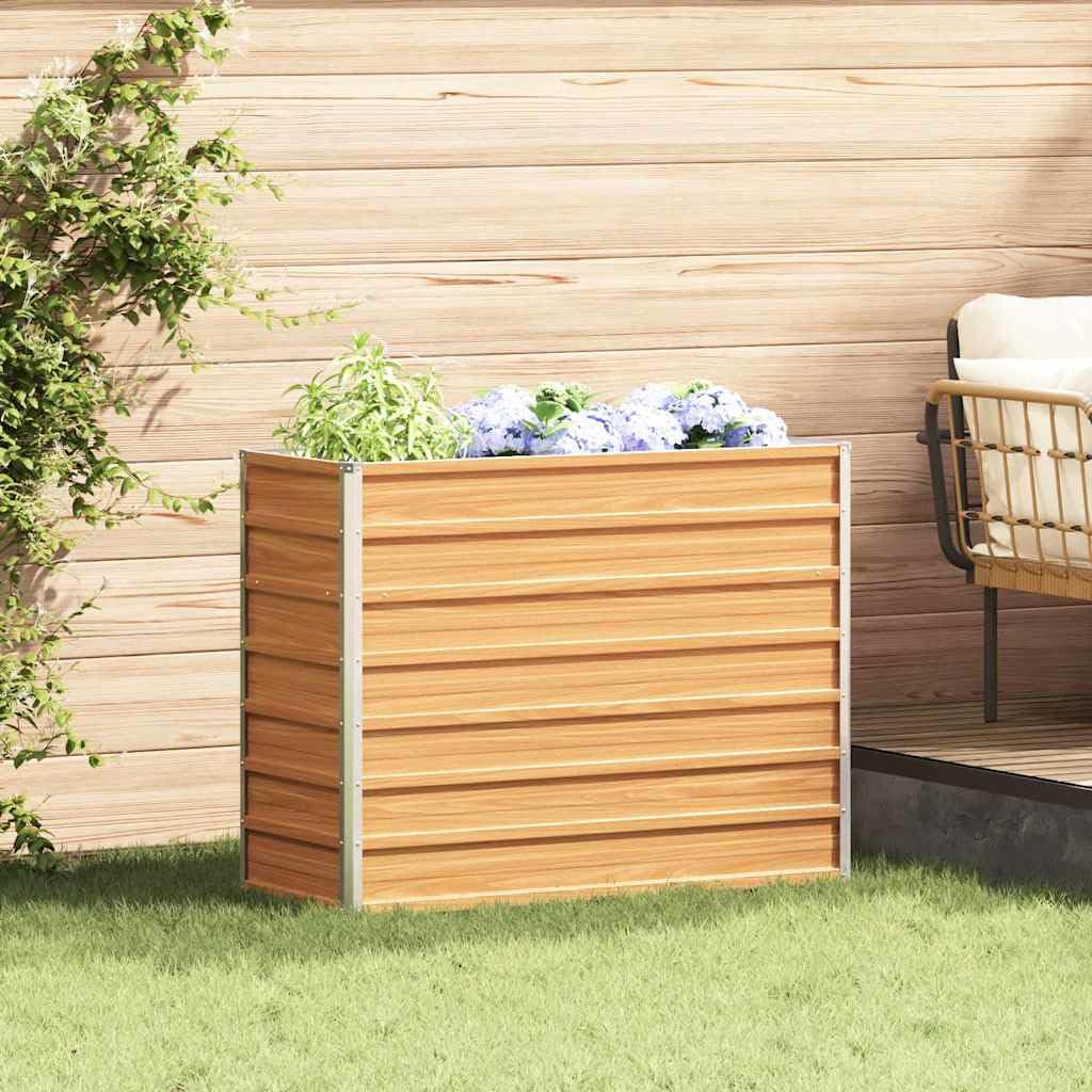 Letto Rialzato da Giardino in Acciaio Zincato 100x40x77 cm | Fioriera rialzata per coltivare piante, fiori ed erbe aromatiche su balcone, terrazzo o nel proprio orto domestico.