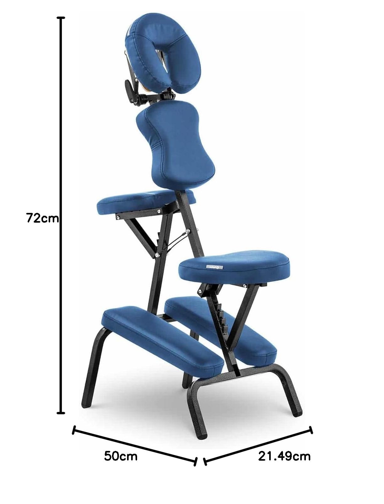 Physa Silla de Masaje Portátil Sillón de Cosmética Physa Montpellier Blue (Estructura de Acero, Tapicería en PVC, hasta 160 kg, Azul)
