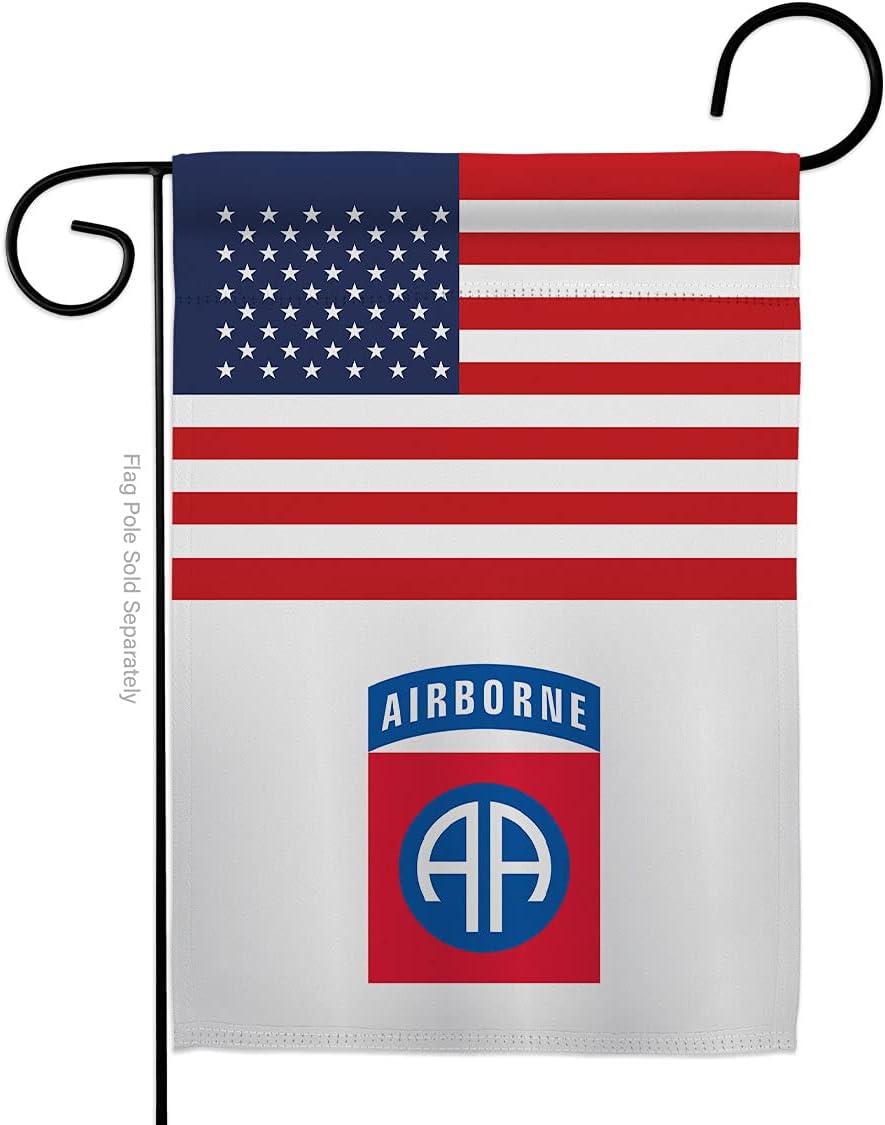 US 82nd. Airborne Garden Flag - Armed Forces Army Rangers United State American Military Veteran Retire Official - House Decoration Banner Small Yard Gift Double-Sided Made in USA 13 X 18.5