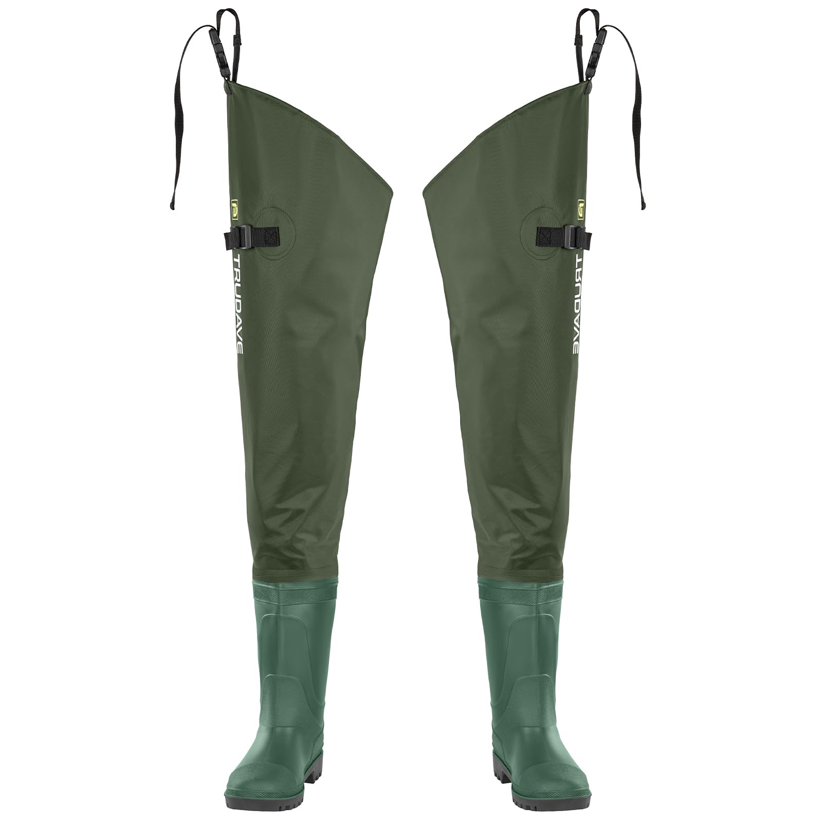 Trudave Hip Waders for Men Waterproof, Hip Boots for Women, 2-Ply PVC/Nylon Bootfoot Hip Waders for Fishing & Hunting