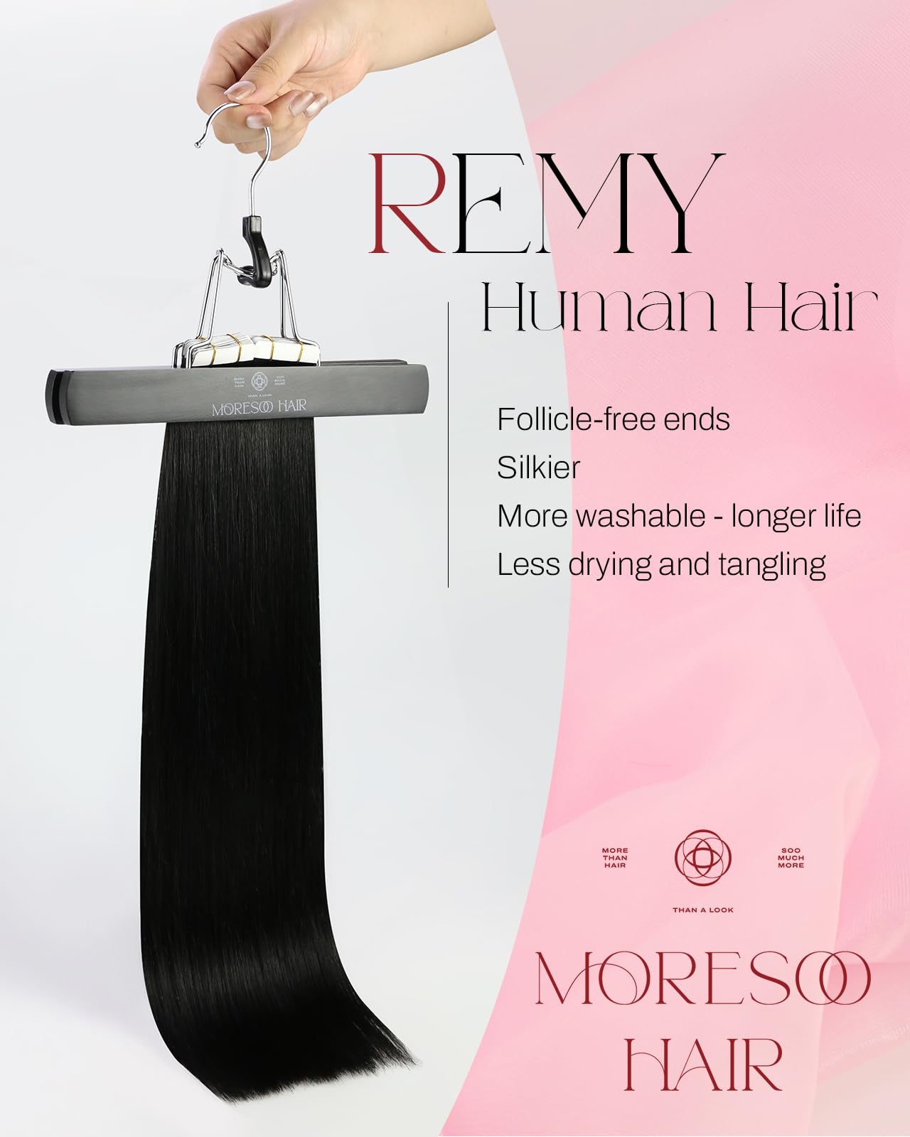 Amazon.com : Moresoo Tape in Hair Extensions Human Hair  display picture 1