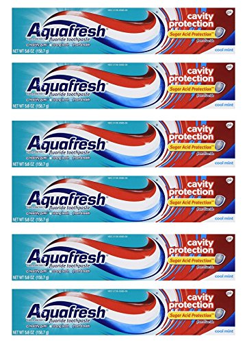 Aquafresh Cavity Protection Tube Cool Mint, 5.6 Ounce (Pack of 6)