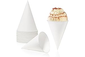 Premium White Paper Wax-Coated Cone Cups (50 Count)