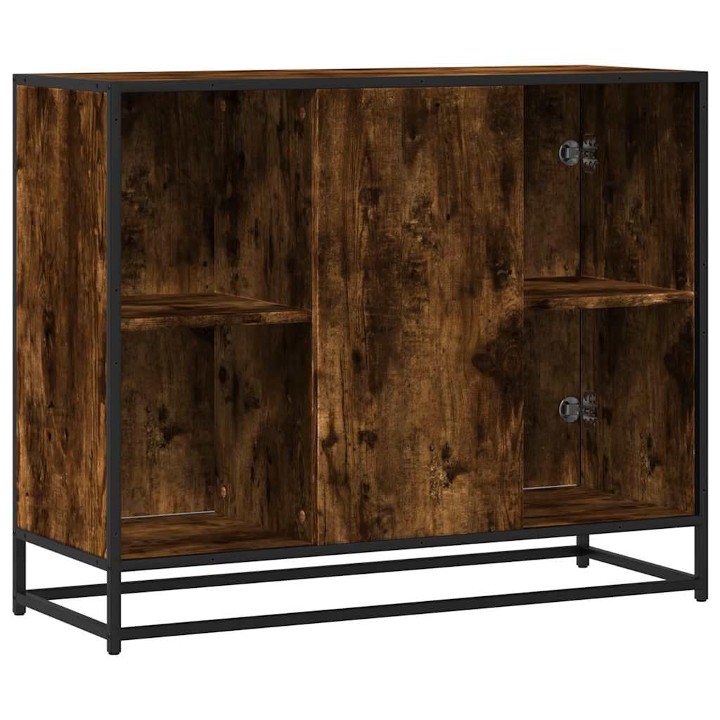Aparador de madera de roble ahumado, 92 x 35 x 76 cm, cómoda