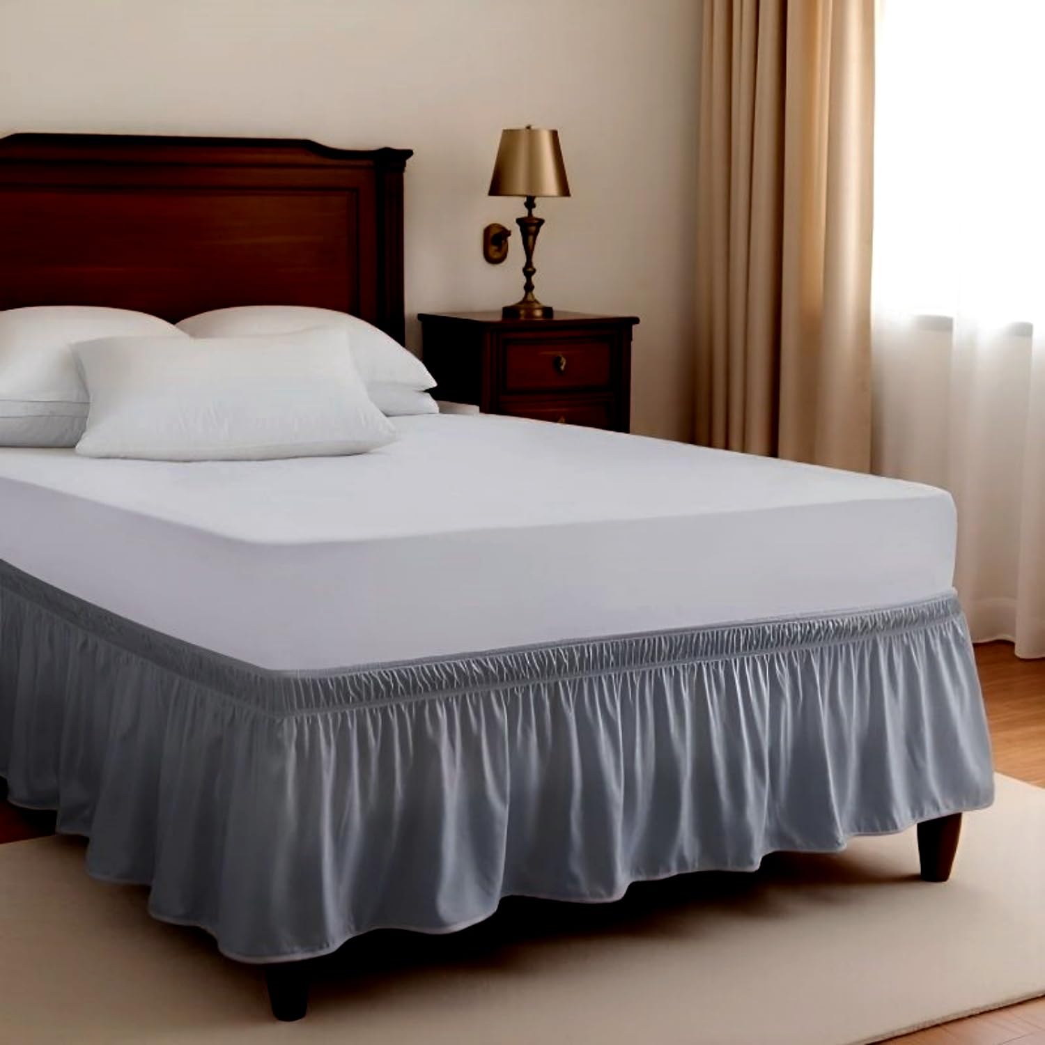 FLCA 4 Piece Bed Sheets Set Microfiber 1800 Series Bedding Sheets - Deep Pockets Dark Grey Queen