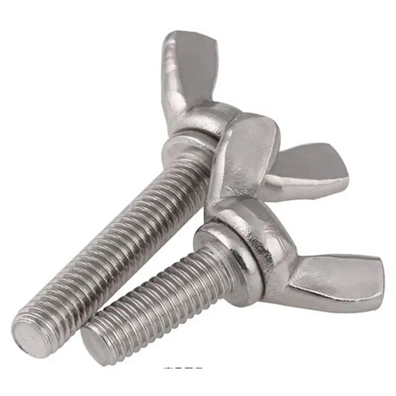 Sortiment an Flügelmuttern, M6 Edelstahl-Flügelmuttern, Schrauben, Flügelschrauben, Maschinen, 2–10 Stück(M6X20mm 10PC)