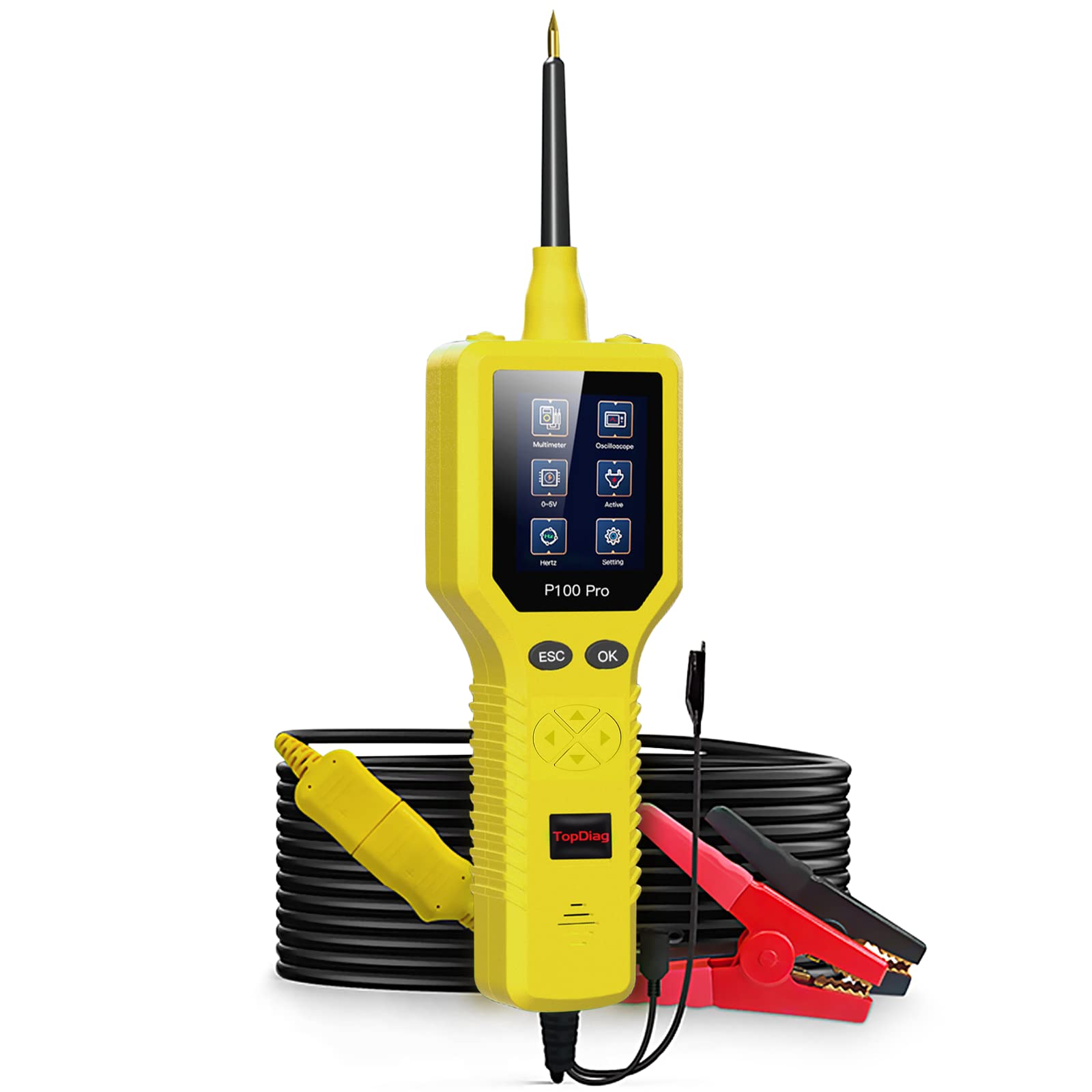 TopDiag P100 Pro Circuit Tester Automotive, 12v 24v Power Probe Kit