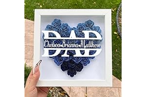 Personalized Dad Rose Flower Shadow Box