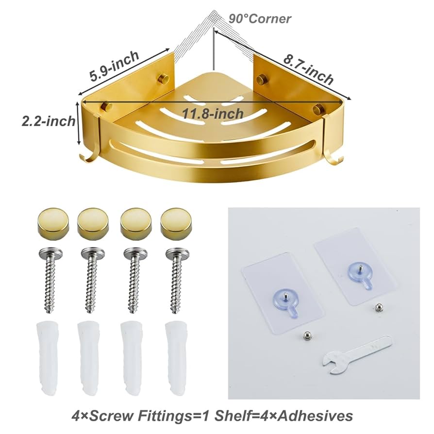 リンホーリン　ウォッシュスタンド　ブラウン Amazon.com: Brushed Gold Color 2 Packed Bathroom Shelves