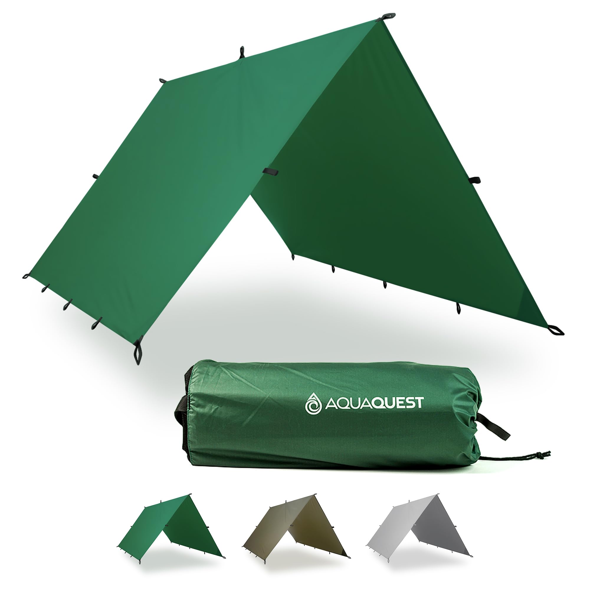 Aqua Quest Guide 3×2 Aqua Quest GUIDE Medium Tarpaulin 3 x 2 m Olive - Ultralight and