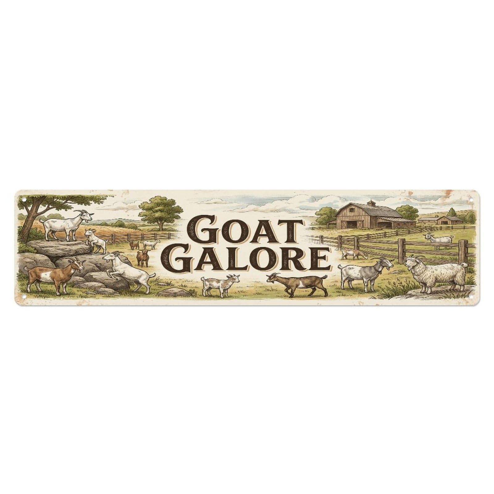 Xanthor Style Metal Tin Sign Vintage Yard Maa Goat Farmhouse Funny Goat Backyard Farm