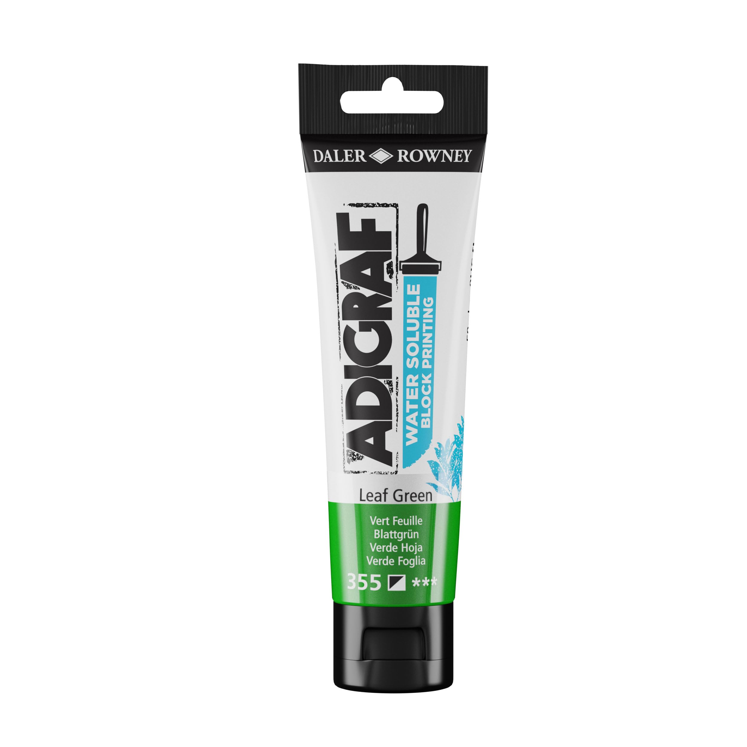DALER Rowney Adigraf, Water Soluble Block Printing Ink 2 oz, Leaf Green Color 355