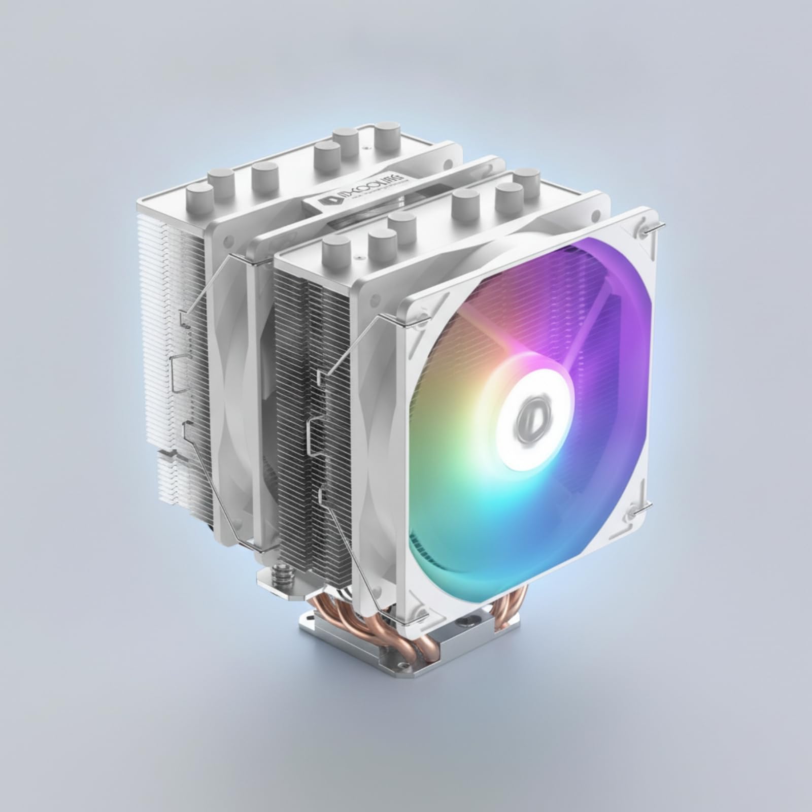 Refrigerador CPU Doble Torre Compacto Disipador Térmico Doble Torre Antivibración Disipador con Dos Ventiladores para Jugadores, SE-55 ARGB Snow Blanco