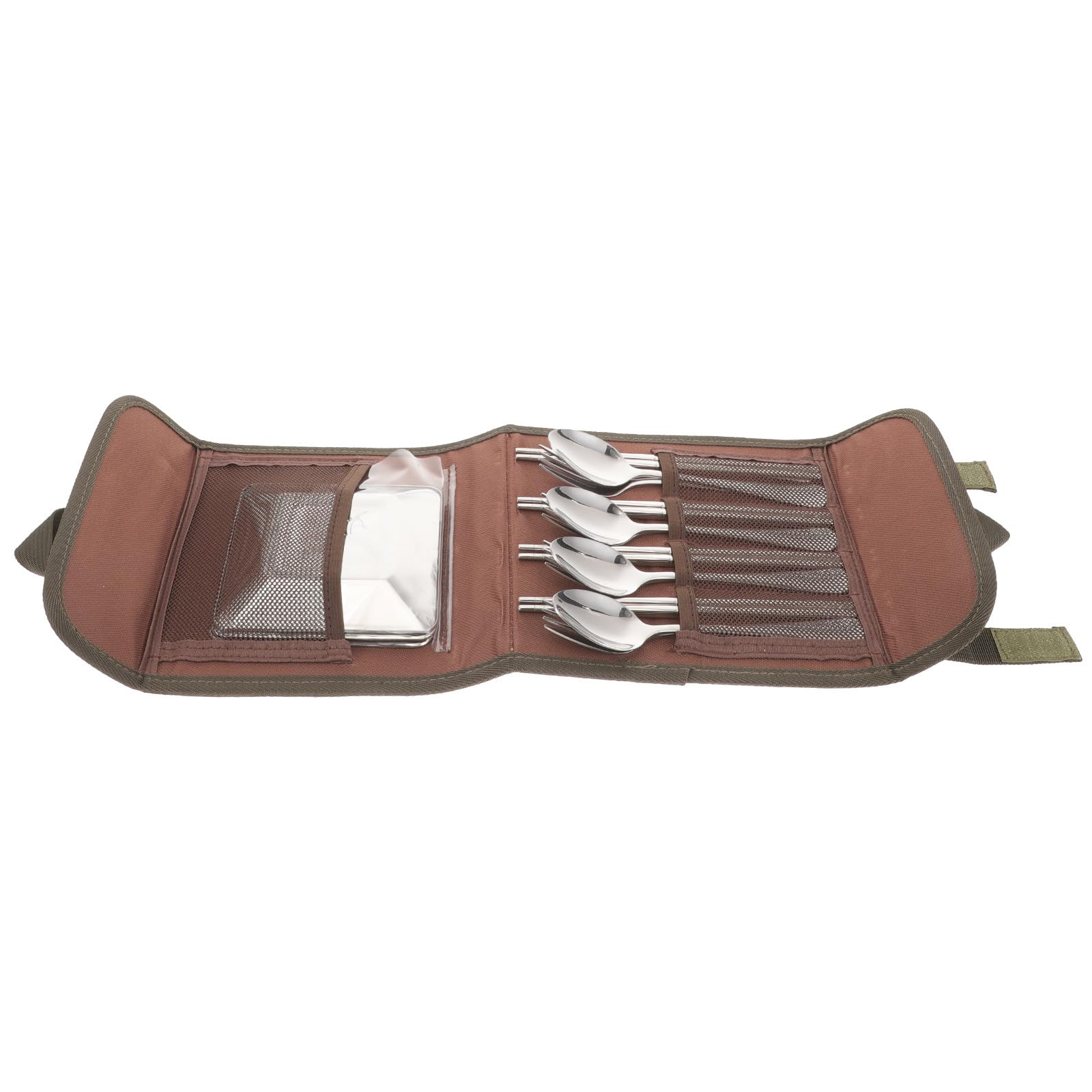 Garneck Campingbesteckset aus Edelstahl Picknickbesteck Silber mit Tragetasche für Camping und Reisen Zufällige Farbe