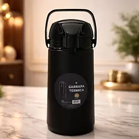 Garrafa Térmica 1.9L Conserva Quente e Frio Alta Durabilidade Pressão Magic Pump Café Água Chá Chimarrão Antivazamento Sofisticada