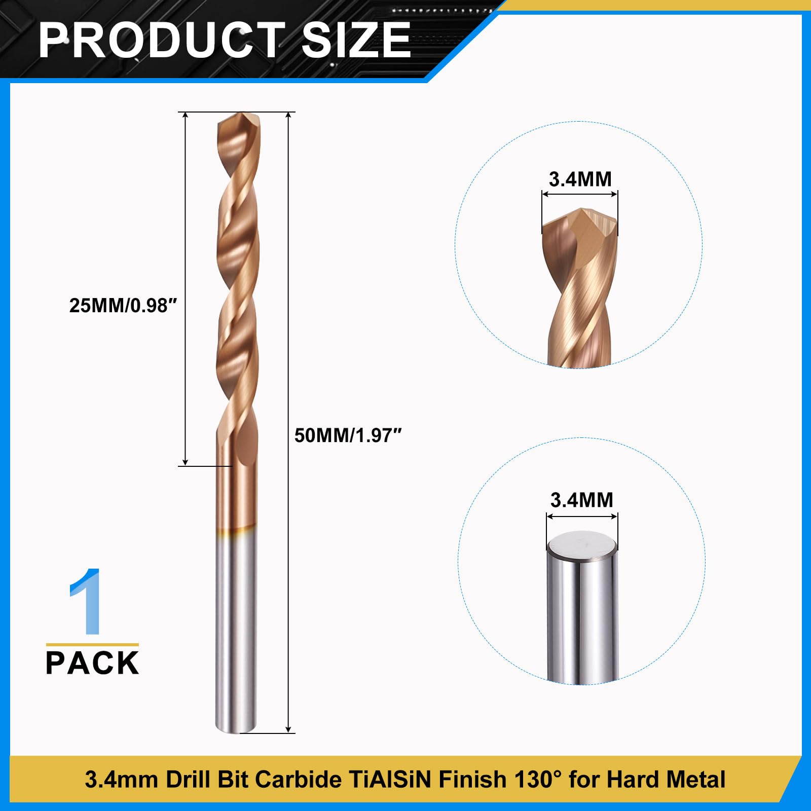 PATIKIL 3.4mm Drill Bit - Image 2