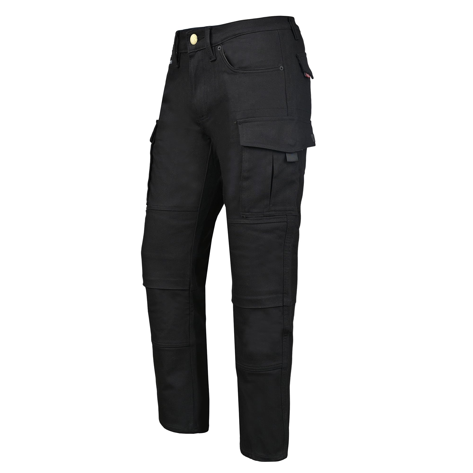 Jeans da Moto Cargo Classe A con Protezioni KT Livello 1 Protezioni Removibili per Ginocchia e Bacino 5 Tasche Pantaloni da Moto per Uomo