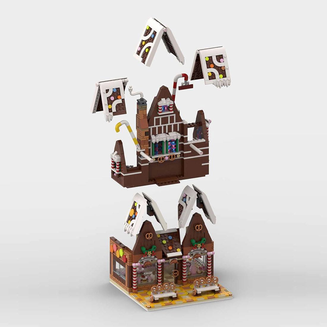Weihnachtshaus Bausteine Modell, Weihnachtsbäckerei Winterdorf Modular Gebäude, Winter Village Pastry Shop, Architektur Haus Bausatz, Weihnachten Serie Bauklötze für Erwachsene, 1904Teile