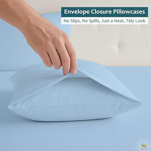 Miniatura 6 de Shreem Linen Juego de sábanas de microfibra de lujo de 4 piezas, bolsillo profundo que se adapta a hasta 10 pulgadas, suave, resistente a las