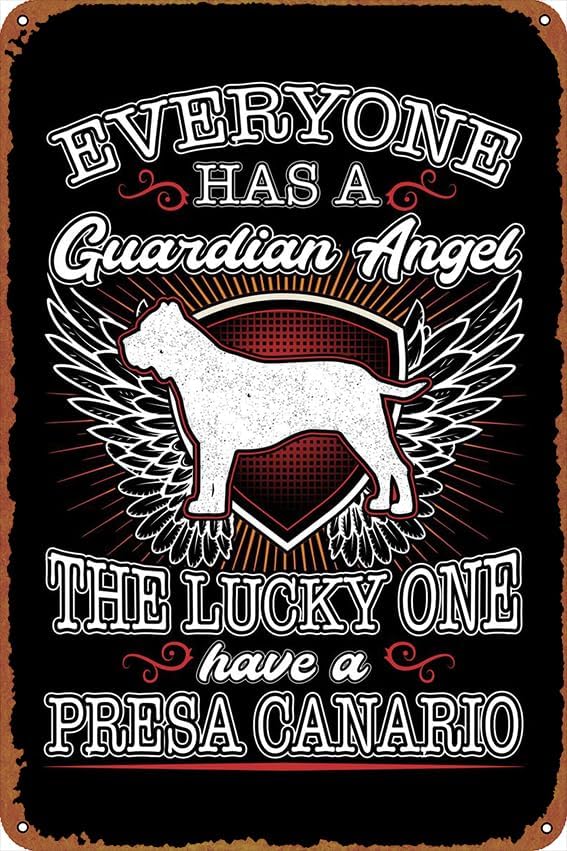 Presa Canario - Póster de Guardián de la vendimia, bonito letrero de metal, regalo retro, novedoso, para cafetería, tienda, garaje, letreros de lata