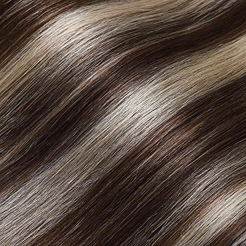 Elailite One Piece Hair Extension Real Human Hair Clip in - Thin Type - Remy Hair Weft Straight 3/4 Half Head (#1B Natural Black, 8 Inch (40 g))