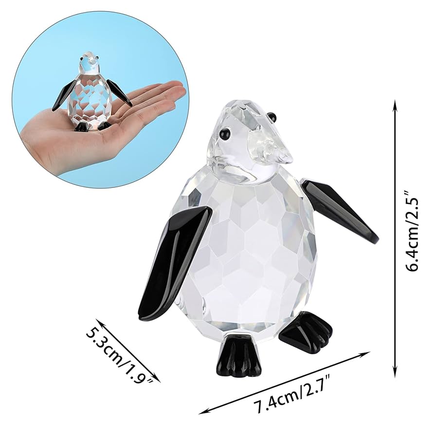 ✯ クリスタル ガラス ペンギン 氷 置物 オブジェ ペーパーウェイト ✯ ✯ クリスタル ガラス ペンギン 氷 置物 オブジェ ペーパー