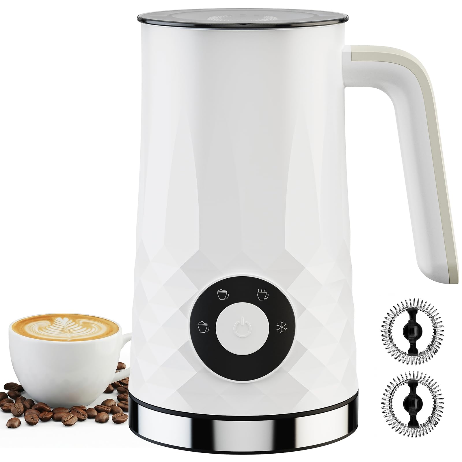 Milk Frother and Steamer, 4 in 1 Automatic Hot and Cold Foam Maker | 11.8oz Milk Warmer f…