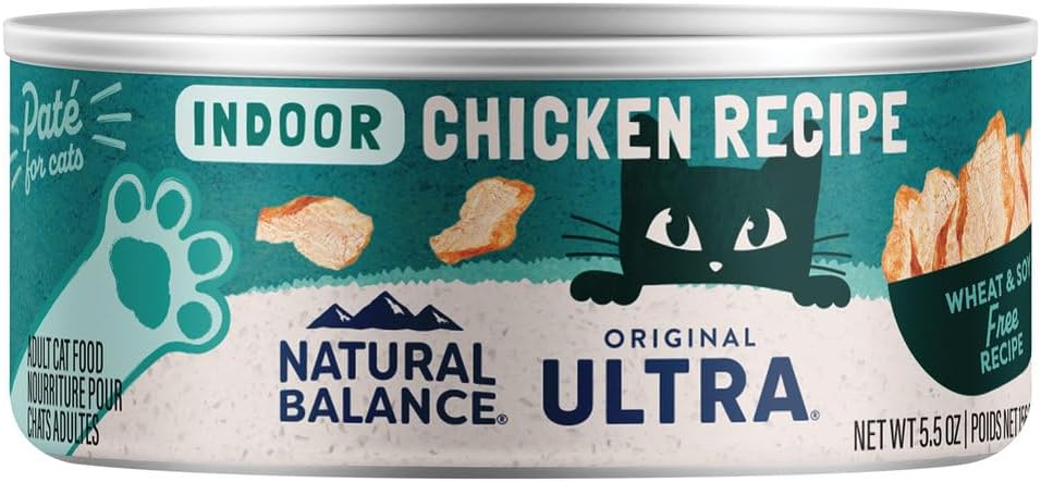 Natural Balance Indoor Ultra Premium Formula Canned Cat Food, 5.5 Oz (24 Count)