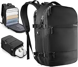 Mochila para Laptop 15,6' com Porta USB, Aprovada para Avião, Leve e Resistente, Ideal para Faculdade, Trabalho, Negócios e Viagem, Mochila Unissex, Com Compartimentos, Preto