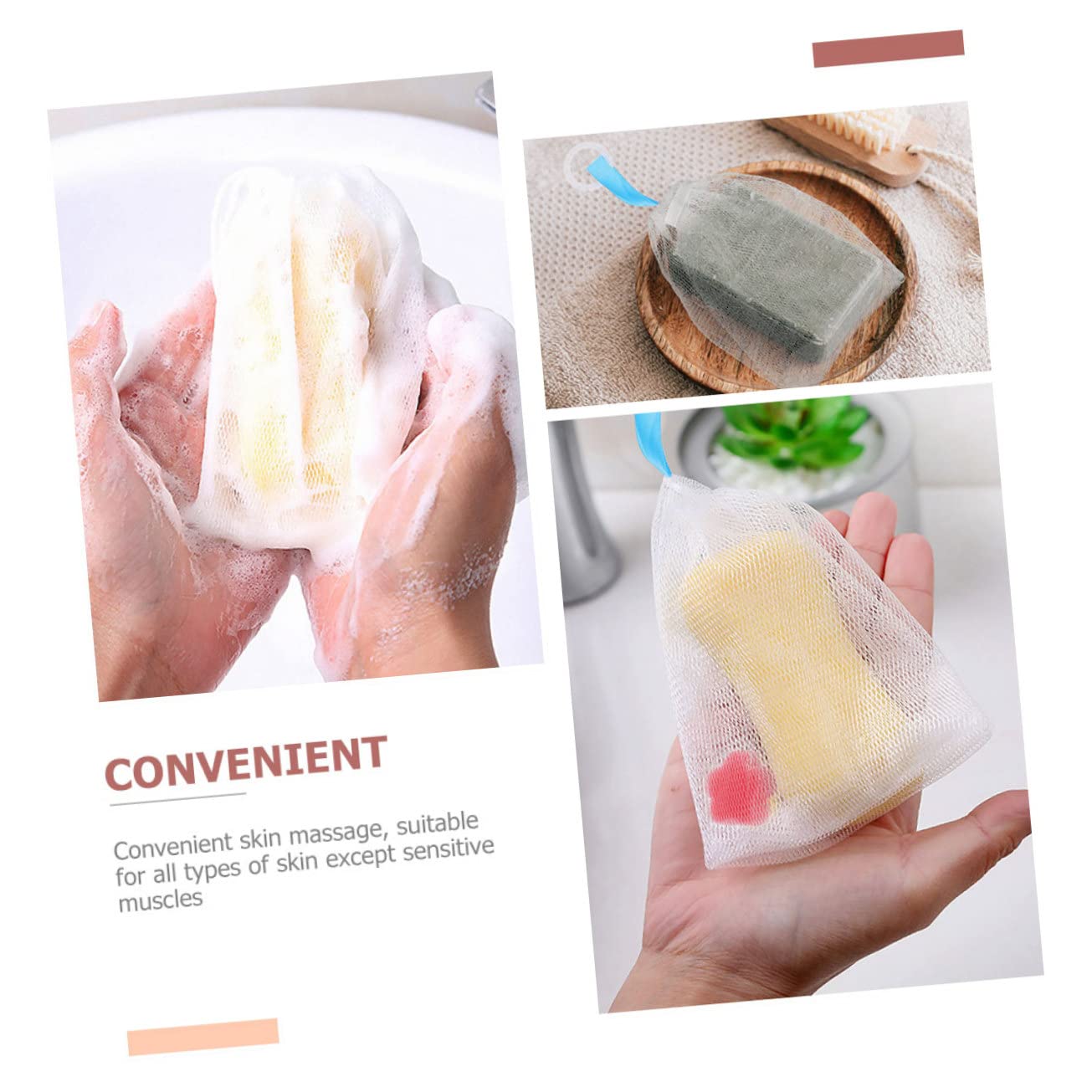 4pcs Soap Foaming Net Pouches Exfoliating Mesh Bags for Cleansing Suitable for All Skin Types for Use Handmade Soap Cleansing