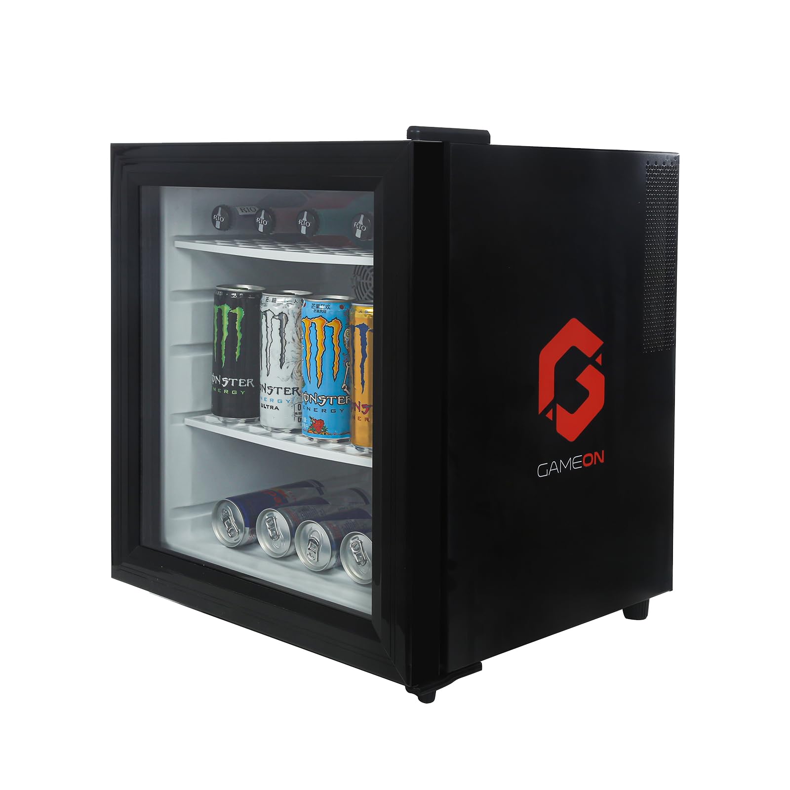 GAMEON - Frostbite VI Mini Gaming Fridge Thermoelectric Mini Bar Glass Door Low Noise Double layer Insulation - 42 L