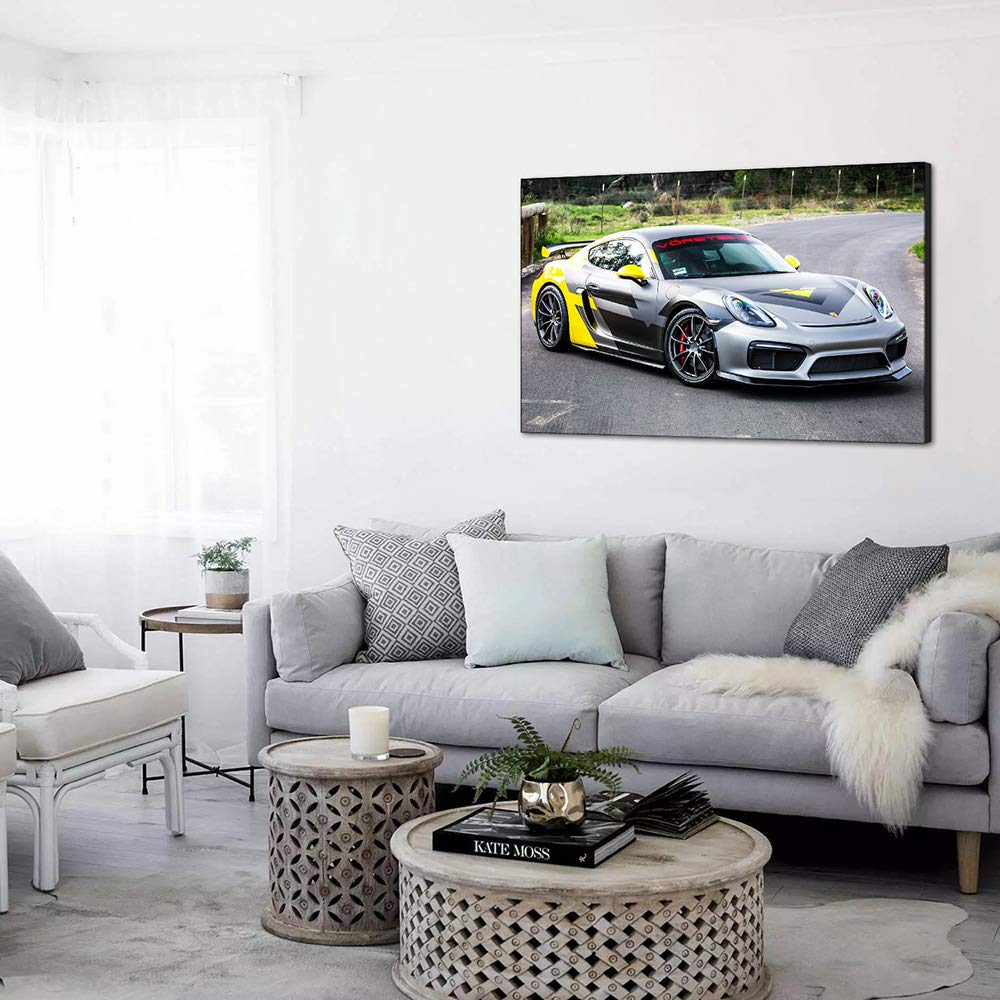 Tableau 5 Pièces Voitures De Course Porsche 911 - Peinture Murale Sur Toile Encadrée - Déco Sport