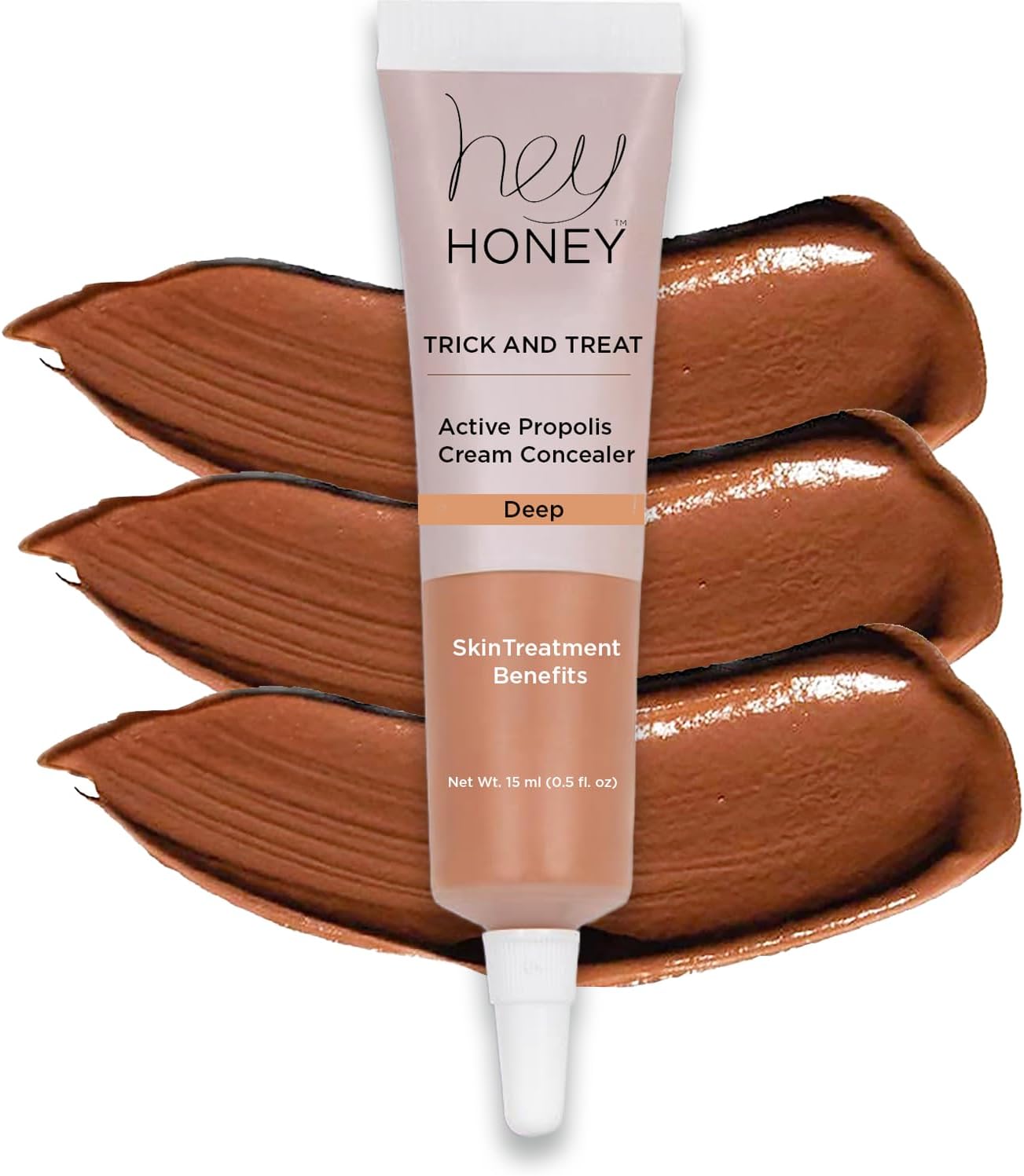 Skincare Trick & Treat Active Honey & Propolis Full Coverage Concealer | For Acne & Blemishes, Dark Spots, Around The Eye Dark Circles & Discoloration | Deep Tone | 0.5 Oz.