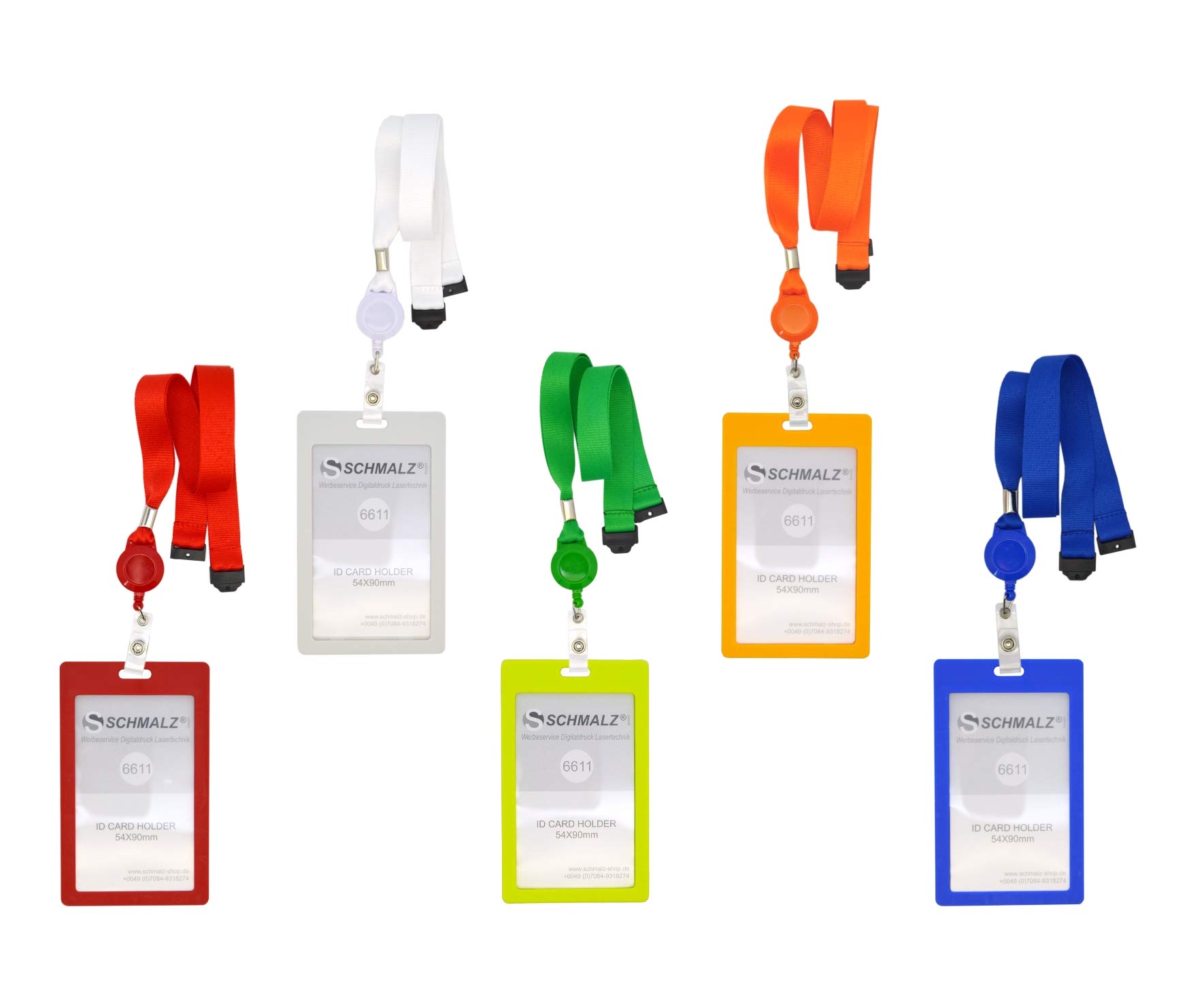 TULLA - 50 fundas para tarjetas de identificación, con cinta para llaves, extensibles, 20 mm de ancho, horizontal, para oficina, escuela