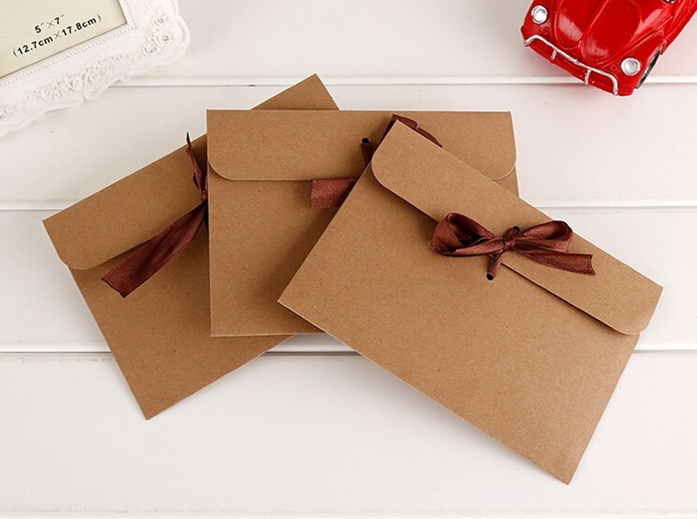 Buste In Carta Kraft Con Nastro - 50 Pezzi Per Regali, Inviti E DIY - Foto 6