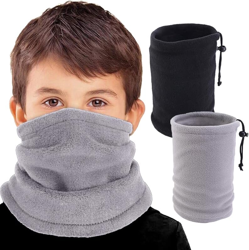 Kids winter polar fleece Warmer multifunctional Cover Adjustable drawstring neck cover winter warm ski neck cover