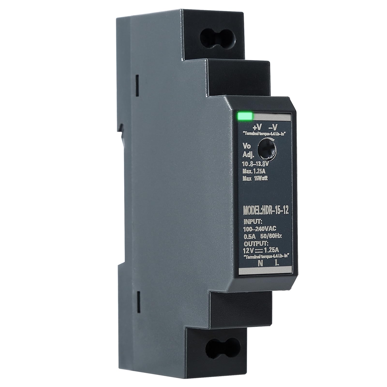 Jadeshay 12V Din Rail Power Supply, HDR-15-12 1.25A 15W Switching Power Supply 12V DC Power Supply Din Rail Mount
