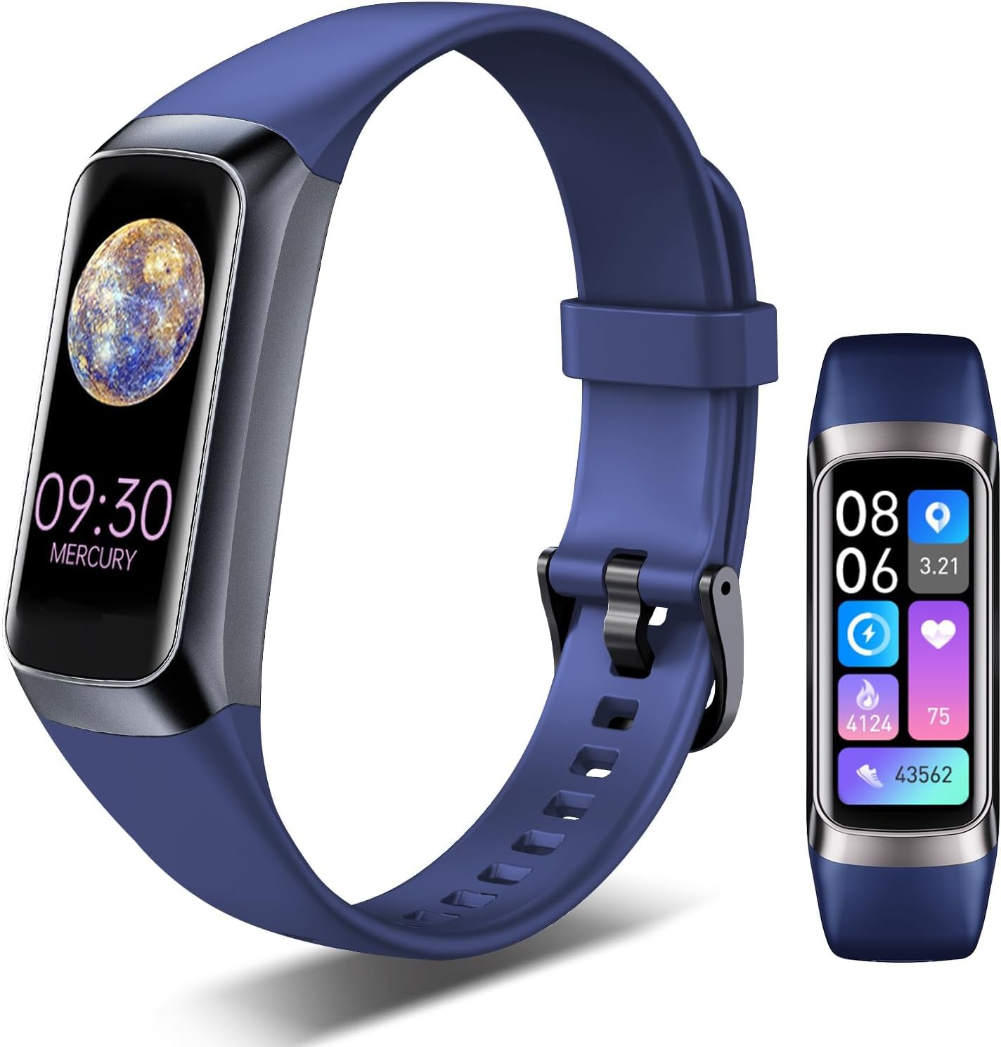 Fitness Tracker Smartwatch 1.43" AMOLED Display, Blood Pressure & Body Temperature Monitor – Waterproof Fitness Tracker with Heart Rate, SpO2, Sleep Tracking & Bluetooth Call for Android/iOS