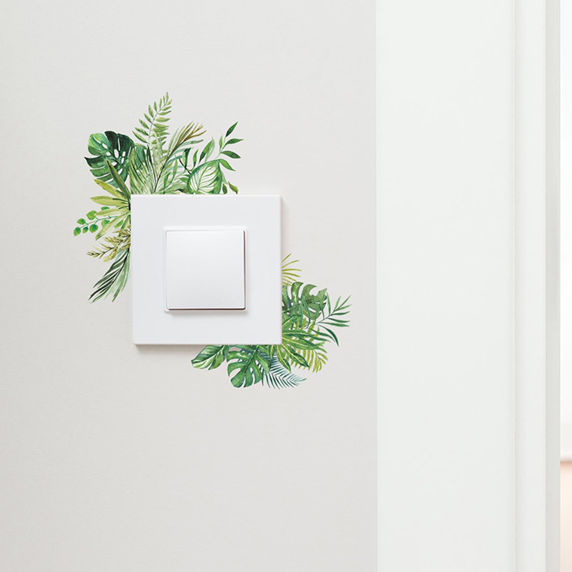 Lot de 5 autocollants pour interrupteur - Autocollants pour interrupteur mural - Pour interrupteurs décoratifs (autocollant végétal 1)