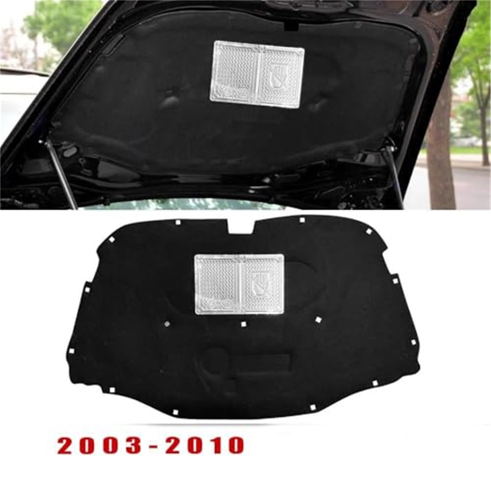 Izolacja akustyczna samochodu, bawełniana, przednia maska, podkładka pod silnik, mata wygłuszająca, do VW, Touareg, 2003-2018 Podkładka izolacyjna termiczna i akustyczna silnika(BLACK 2003-2010