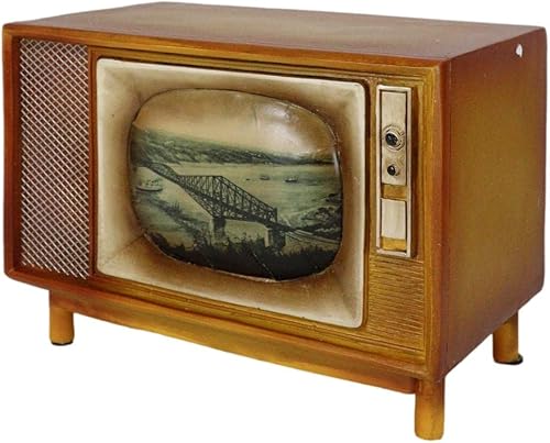 Miniatura 6 de Ebros Gift Juego de caja de televisión rectangular retro vintage de 6.75 pulgadas de largo, juego de caja de televisión con moneda de dinero, caja