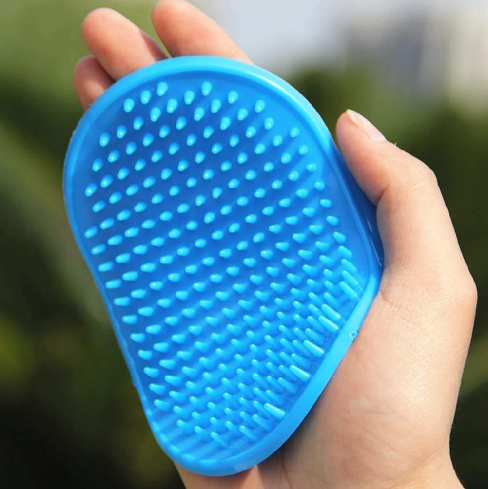 YHW Tijeras de Aseo para Perros, Cepillo de Aseo para Perros, Cepillo de baño para Mascotas de Goma Cepillo de Masaje Cepillo de Lavado Cepillo de champú para Perros y Gatos con Pelo Corto o Largo
