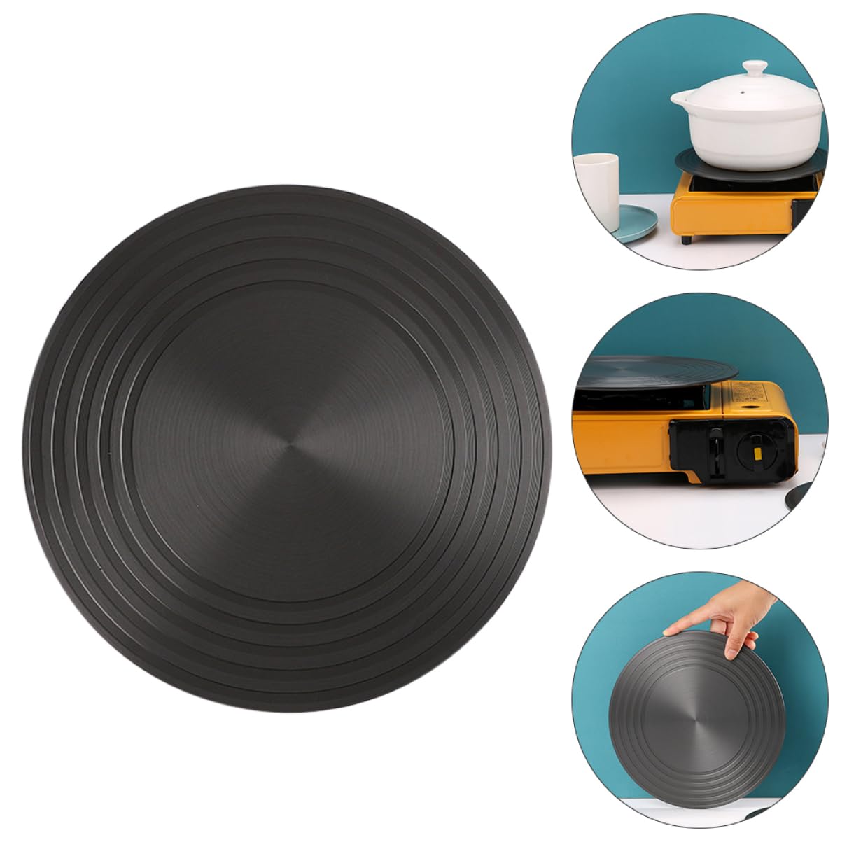 Difusor de Estufa Redondo de 28 Cm en Aluminio, Placa Difusora de Calor para Gas Que Previene Quemaduras y Facilita Descongelación Rápida en Cocina