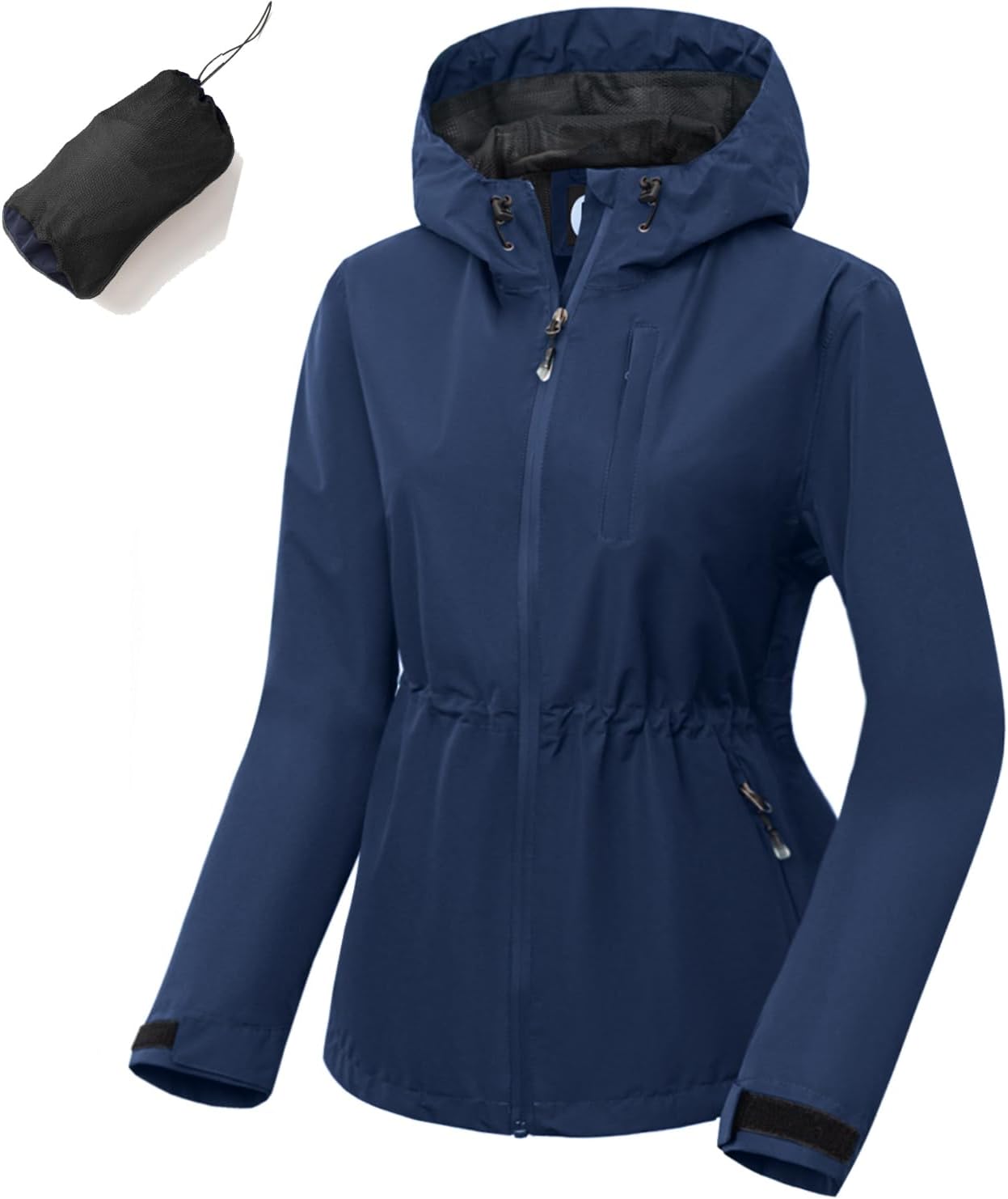 poonyfesh Women's Lightweight Packable Rain Jacket, Waterproof Hooded Rain Coat Windbreaker for Hiking,Cycling