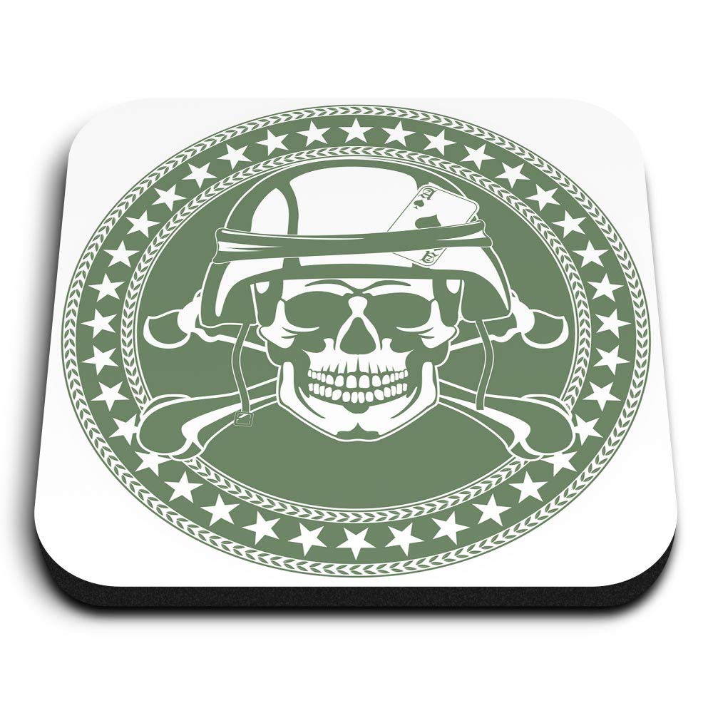 Destination Vinyl Ltd Multicolor 1 X Square Mdf Fridge Magnet - Army Soldier Skull Military Forces 5415