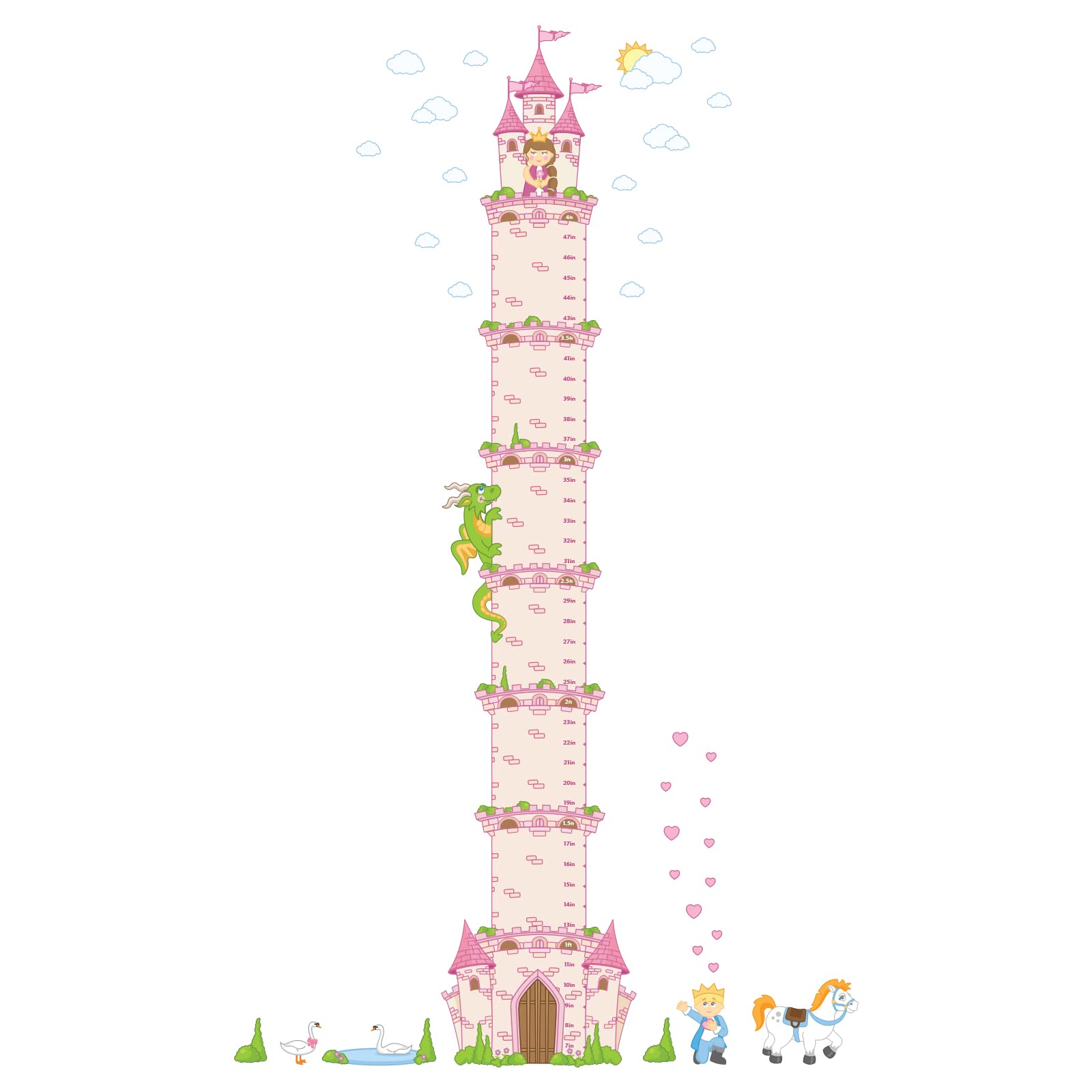 Oliver's Labels Growth Chart for Kids - Cute Personalized Wall Sticker - Ruler for Child Size - Height Measurement Decal for Kids - Decor for Boys &