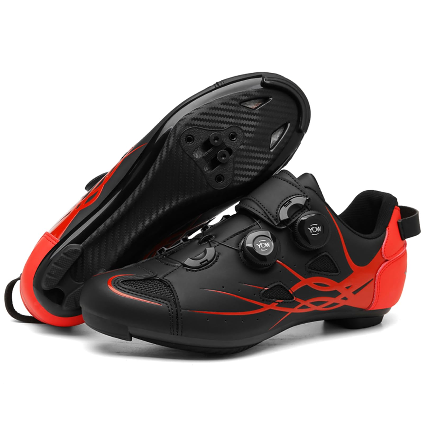 NGARY Chaussures de Cyclisme pour Hommes Femme Chaussures de Vélo de Route de Course pour l'intérieur/Extérieur Compatibles Pelaton Look SPD SPD-SL Delta Cleats