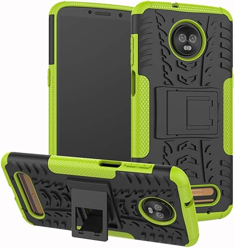 Yiakeng Funda para Moto Z3, Moto Z3 Play, doble capa protectora delgada a prueba de golpes con función atril para Motorola Moto Z3 (verde)