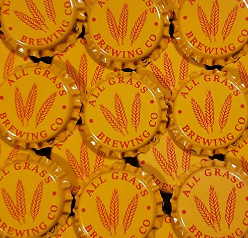 100 Yellow Beer Bottle Caps for Brewing & Crafts